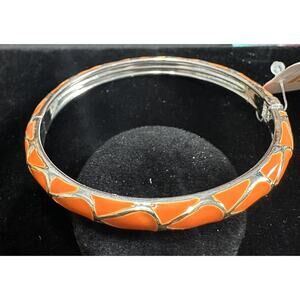 Sequin Nordstrom Colorful Thin Silver Tone Enamel Hinge Bangle $25 NWOT #125